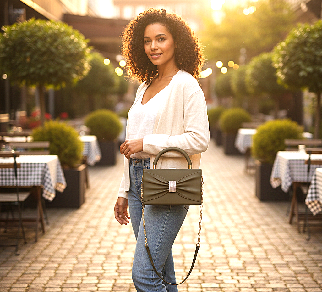 The Seraphina Bow Box Clutch