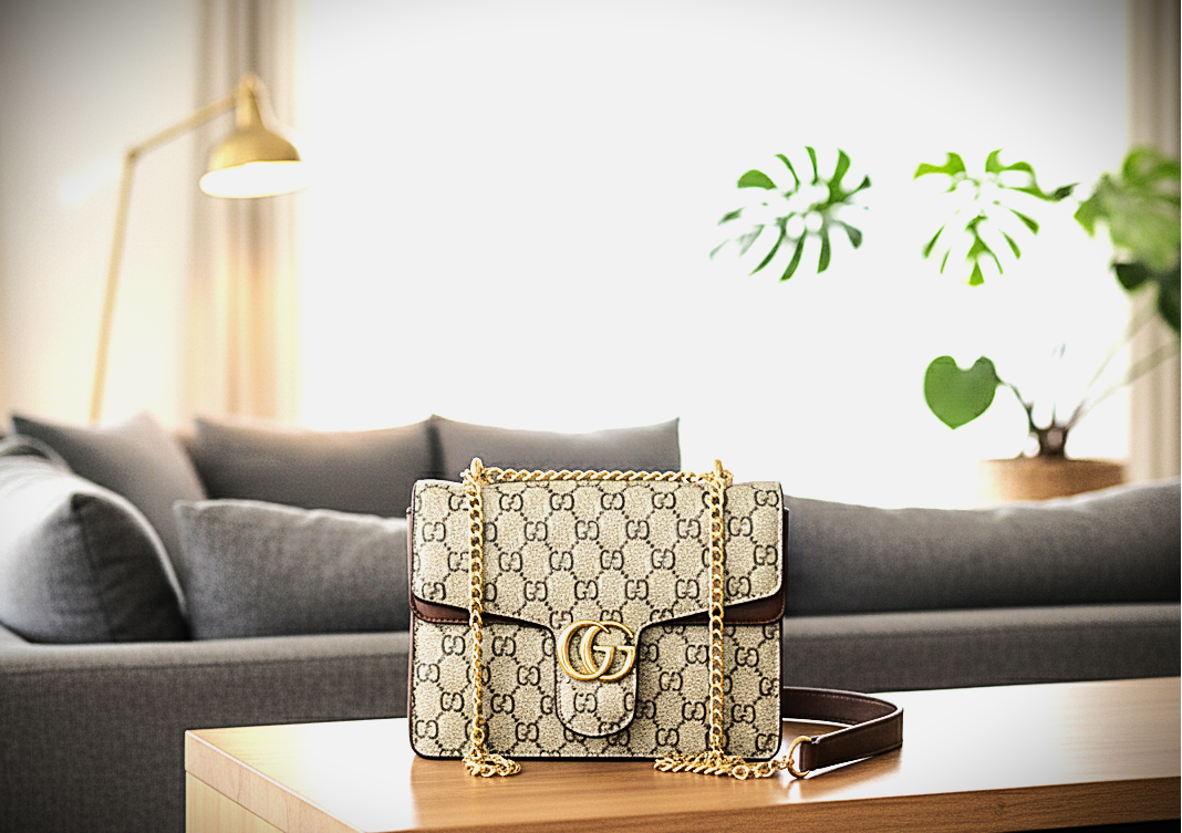 monogram chain shoulder bag