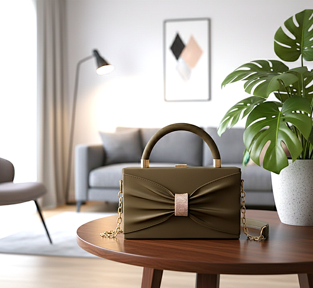 The Seraphina Bow Box Clutch