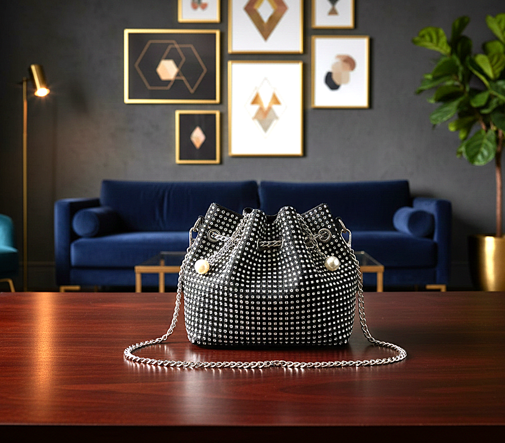 The Rhinestone Pearl Pouch