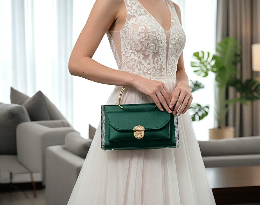 The "Aurora" Sparkle-Trim Evening Bag