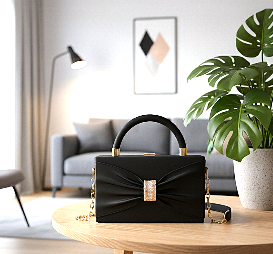 The Seraphina Bow Box Clutch